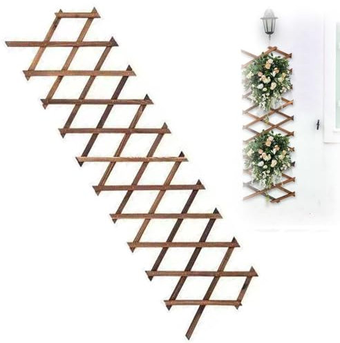 Expandable Plant Trellis, Holzspalier 200 x 30cm Gartenzaun Holzzaun Deko Scherengitter, Verstellbar Pflanzengitter,Rank Hilfe Gitter Zaun Spalier,Trellis Hartholz Spalier für Balkone und Gärten