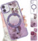Xylota Magnetische Handyhülle für iPhone 11 6,1 Hülle mit 2 x Glitzer Karton, Aesthetic Blumen Muster Mädchen Case, Compatibel mit MagSafe, Weich Silikon Dünn TPU Stoßfeste Schutzhülle, Lila