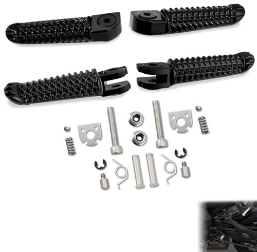 Hokuotolite Repose-pieds arrière passager et conducteur avant pour Yamaha YZF-R1 2012-2019, YZF-R1S 2016-2018, YZF-R1M 2015-2019 (noir)