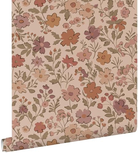 Esta Home Tapete Blumen Terrakottarosa 53 cm x 10.05 m