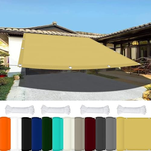 Rechteckige quadratische Markise UV beständig Outdoor Carport Sonnenschutz mit Fixier-Kit Guy Rope und dunkelgrüner Farbe, 4 x 8 m, Gr