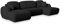 Masseno Ecksofa Savona N mit Schlaffunktion U-Form, Sofa mit Bettkasten, Wohnzimmersofa, Couch, Soffa, Bettsofa, Couchgarnitur- Schwarz, Now OR Never 100