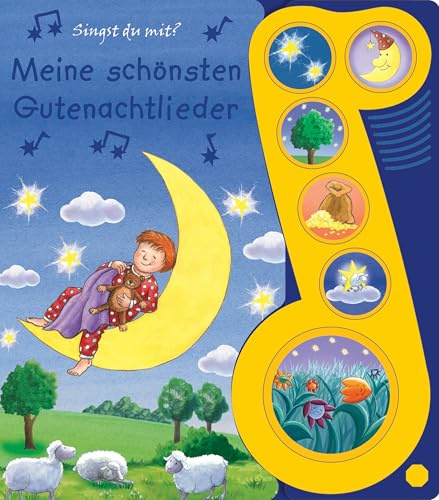 Meine schönsten Gutenachtlieder - Liederbuch mit Sound - Pappbilderbuch mit 6 Melodien