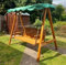 Large Garden Swing Chair Outdoor Patio Furniture 3 Seater Rustic Solid Wooden Backyard Bench Canopy Hammock Porch Heavy Duty Sun Lounger Seat