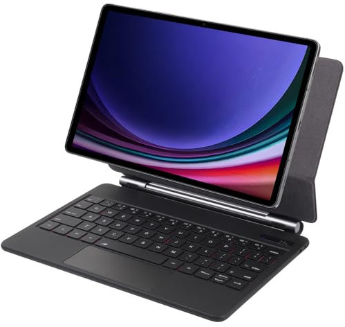 Tastiera magnetica Bluetooth Magic Keyboard per Samsung Galaxy Tab S7 FE 12,4 (SM-T730/T733/T736B), mouse trackpad, retroilluminazione, display digitale a batteria