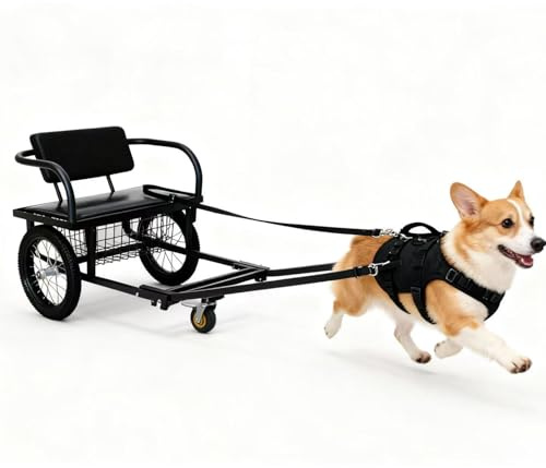 Hundewagen Mit Sitz Großer Hundekarren/Hundeanhänger Für Transport, Jogging & Einkauf Robuster Wagen Mit Luftreifen & Sicherheitsleine Für Hunde Bis 60 Kg(Size:10-40kg/22-88lb)