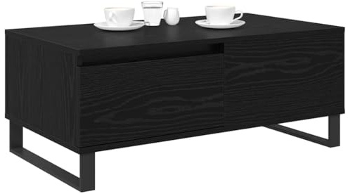 vidaXL Couchtisch Schwarz Eichen-Optik 90 x 50 x 36,5 cm Holzwerkstoff