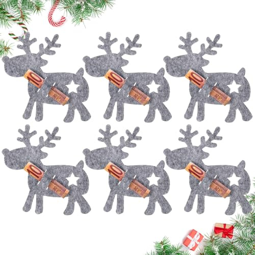 Hestya 6 Weihnachten Geldgeschenke Set Geldverpackung, Rentiere | Weihnachtsstrümpfe, Filzdekorationen Geldverpackung, Lustige Geschenk Verpackung, Weihnachtsdeko zum Verschenken für Geld
