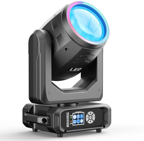 200W Cabeza Móvil LED Luz de Escenario, 18 prismas Beam Spot Iluminación de escenario RGBW DMX512 Luces de Fiesta para Fiesta Cumpleaños Bar Discoteca