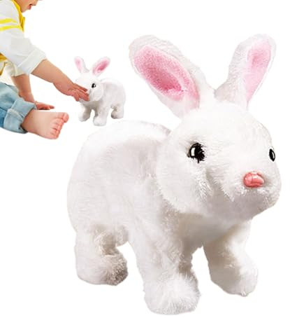 Realistisches interaktives Kaninchen-Spielzeug mit Bewegungen, interaktives Osterhasen-Spielzeug mit Geräuschen und Bewegungen, simulierte Hasenfigur mit - für