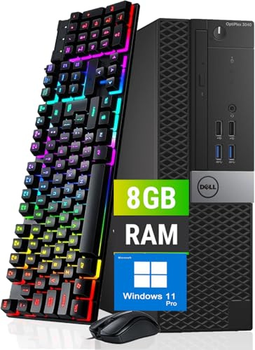 Dell OptiPlex 3040 SFF PC Ordinateur de Bureau, Intel Core i5-6500 3.2GHz, 8 Go RAM, HDD 500 Go, HDMi, Clavier QWERTY, Souris, USB WiFi, Windows 11 Pro (reconditionné)
