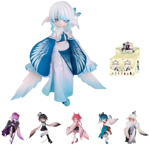 niannyyhouse BJD Blind Box Figurines, 1/8 Ball Jointed Doll with Clothes, Ancient Style Yunyu Pavilion Series, Action Figure Collectable (6PCs)