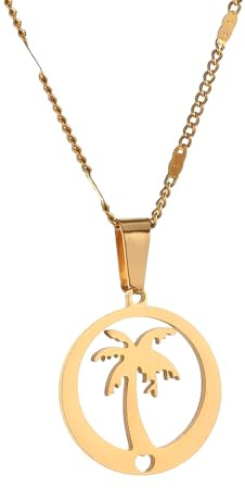 LXGGUC Girls accessories 925 Sterling Silver Coconut Pendant Hawaii Beach Vocation, Palm Tree Necklaces For Women, Tropical Necklace