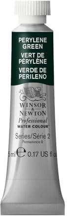 Winsor & Newton 0102460 Professional Aquarellfarbe, lebendige Wasserfarben in Künstlerqualität, hohe Farbbrillanz & Leuchtkraft, lichtecht, Archivqualität, 5ml Tube - Perylengrün
