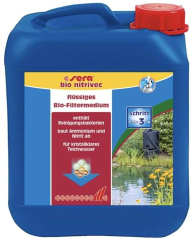 sera Pond Bacteria Booster 5 L | Flüssigbiofiltermedium der Extraklasse | Kristallklares Wasser mit Reinigungsbakterien | Vulkangestein mit essentiellen Mineralien | Fischbesatz in 24 Stunden