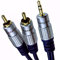 Pur HQ cuivre desoxygéné 3,5 mm Stéréo Jack vers 2 RCA Cinch Fiches câble Plaqués Or 20 m [20 mètre/20m]