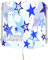 CreaDesign WA-1030-01, Sterne blau, Kinderzimmer Wandlampe personalisiert mit Namen, Nachtlicht/Schlummerlicht für Steckdose, E14, 22 x 22,5 x 8,5 cm