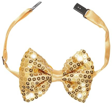 W WIDMANN MILANO Party Fashion - Fliege mit 4 LED-Lichtern, Bowtie, mit Pailletten, Accessoire, Karneval