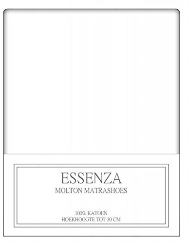 ESSENZA Spannbettlaken Molton Weiß, 180x200 cm - 100% Baumwollrenforce - Uni