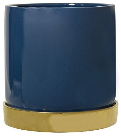 Bloomingville Blumentopf mit Untersetzer, blau, Ø 14cm
