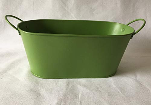 NN Zinkwanne Blumentopf oval grün pulverbeschichtet