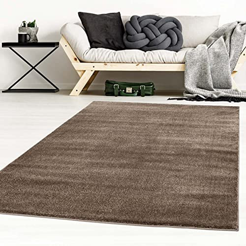 Taracarpet Designer-Teppich Galant Flauschige Flachflor Teppiche fürs Wohnzimmer, Esszimmer, Schlafzimmer oder Kinderzimmer weich und Schadstoffgeprüft braun 200x290 cm