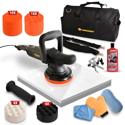 Duke-Handel - Lucidatrice eccentrica, 810 Watt, con hub da 15 mm e Cavo da 6 m, con Borsa e Spugna per lucidatura, levigatrice eccentrica, lucidatrice Auto con Display Digitale