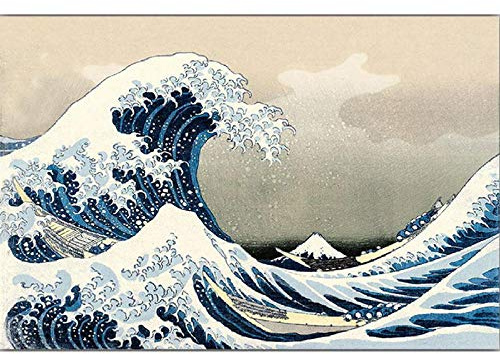 5D DIY Diamant Peinture la Grande Vague Off Kanagawa Japonais Point de Croix Diamant Broderie Jeu Kits Diamant Mosaïque Décor, 30X40cm