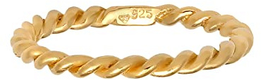 Nenalina Ring Silber 925 Damen vergoldet Silberring 2 mm Damenring | polierte Oberfläche Gold Stapelring