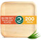 ECO SOUL 200 Disposable Palm Leaf Plates 10”(25cm) Square Large Bamboo Plate I Eco Friendly, Biodegradable, Compostable Heavy-Duty Plate, Wooden Plates for Party & Events I Microwave & Oven Safe