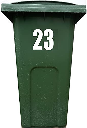4X Bin Sticker Vinyl Number 1-99 Large Recycling Box Wheelie Self Adhesive (23)
