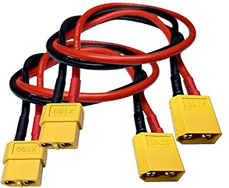 2X Stück 40cm Premium Verlängerung XT60 Stecker Male auf Buchse Female Hochstromstecker Goldstecker Adapterkabel 14AWG Silikonkabel für Lipo Akku Batterie Copter