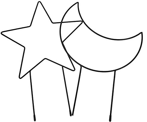 2 Stücke Garten Pflanzenstütze Stern Mond Kranz Kletterpflanzen Rankhilfe Eisen Staudenhalter Blumenstütze Pflanzen Rankgitter Blumenhalter für Topfpflanzen Zimmerpflanzen Rebe Rose Tomaten Erdbeere