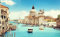 QEETapete Papier Peint Panoramique Venise Italie Papier Peint Nature Intissé Murale Chambre Salon,300x210cm