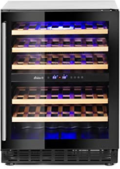 HENDI Weinkühlschrank, mit 2 Zonen, Getränkekühlschrank, Platz für 46 Flaschen, 133L, 220-240V, 90W, 595x588x(H)820mm
