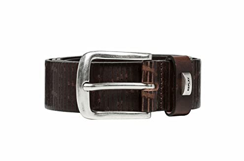 Replay Herren Gürtel aus Leder, Fade Tobacco 117 (Braun), 95