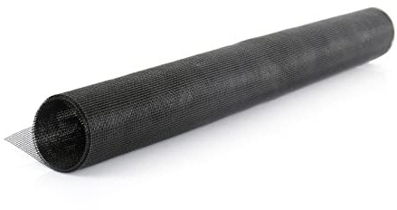 Toile moustiquaire en Fibre de verre enduite de PVC (1m x 30m, Noir)