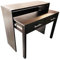 Gr8 Home Black Wooden Regis Extending Computer Desk with 2 Drawers Home Dresser Office Console Dressing Table Furniture