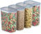 ZENO Cereal Storage Containers 4 PCS | Cereal Containers Dishwasher Safe | Storage for Cereal, Pasta, Rice & Dry Foods | Airtight Food Storage Container | Holds 4 Litres
