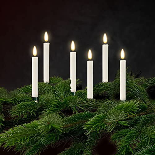 Deluxe Homeart Christmas tree candles, pack of 6.