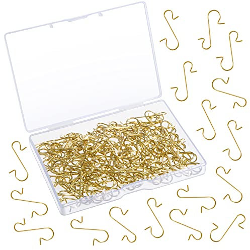 Kieswan 120 Stück Kugelaufhänger S Haken Gold, Weihnachtskugeln Aufhänger Klein Christbaumhaken Metall Deko-Anhänger für Christbaumkugel Weihnachtsbaumschmuck
