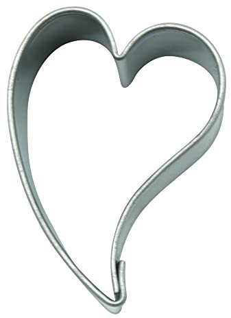 BekkiB - kleine Ausstechform Herz schräg mini - ca. 3 cm, ideal für Fondant- und Marzipandeko, Ausstecher aus Edelstahl, spülmaschinengeeignet - 3504