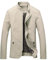 Übergangsjacke Herren Slim Fit Stehkragen Casual Jacke Herren Einfarbig Klassisch Business Langarm Jacke Herren Mit Taschen Knopfdekoration Zip Jacke Herren B-Beige XXL