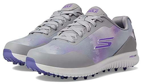 Skechers Women's Aller Golf Max Spikeless/Hybrid Shoes, Grey Purple Splash Resistant, 5.5 UK