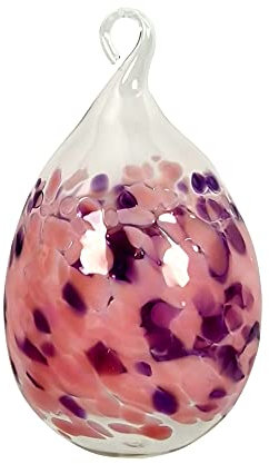 Lauschaer Glas Ostereier aus Glas mit Granulat Verschiedene Größen und Sets mundgeblasen handgeformt (1, opalrosa mit veilchenblau)