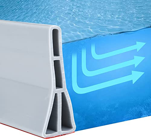Selbstklebende Duschdichtung Schwallschutzleiste Dusche Faltbare Duschtürschwelle Silikon Wassersperre für Nass- und Trocken-Trennung,Duschschwelle Wasserdamm für Bad und Küche (Grau 100cm)