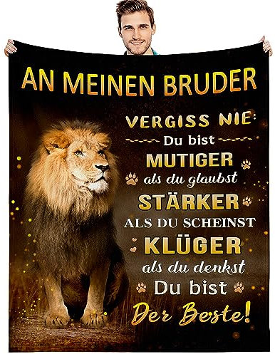 G-dake Geschenk für Bruder, An Meinen Bruder Decke mit Spruch, Bester Bruder Geschenk Geburtstag Geschenkideen, Flauschige Kuscheldecke 130x150cm