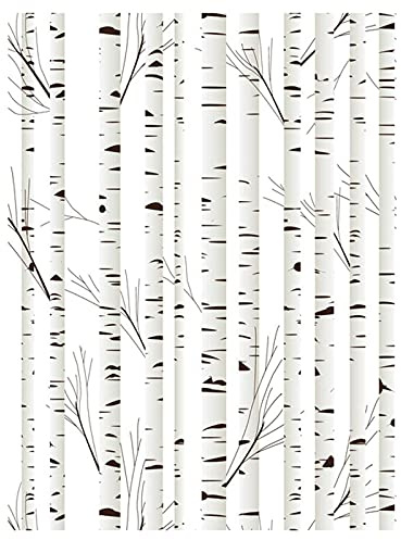 Stickers Muraux/Papier Peint Stickers muraux Épluchez et colle Papier peint à la main amovible Aquarelle Noir / Blanc Bouleau Arbre Papier peint pré-adhésif auto-adhésif for chambre à coucher Décor mu