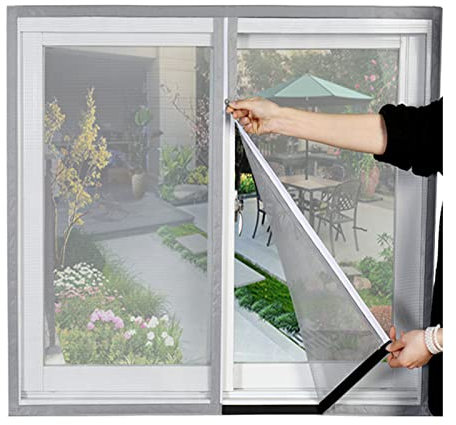 fliegengitter fenster ohne bohren-Insektenschutz Fliegengitter Dachfenster Plissee Insektenschutz mit Starkem Klettband, Kinderleichte Montage, Weiß Durchsichtig (180x200cm/70x79in)