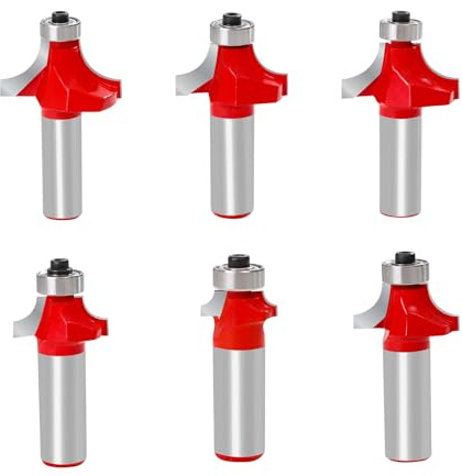 TOWOLYS 1/2 Inch Shank Roundover Router Bits Of Radius 1/8 1/4“ 5/16” 3/8“ 7/16” 1/2“